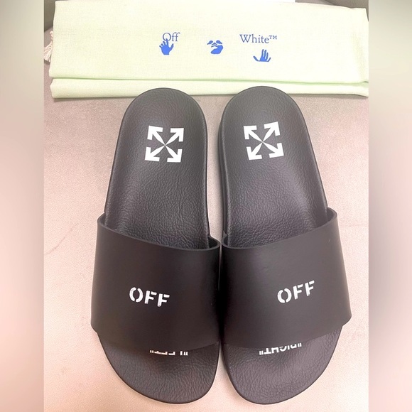 SALE!!!!BRAND-NEW!!! OFF-WHITE Pool Slider (Black & White), Size 38 US8 - Picture 2 of 16